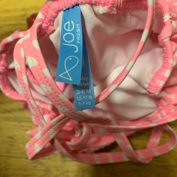 Ruffle Bum Pink Heart Polka Dot Baby Swimsuit - Picture 4 of 6